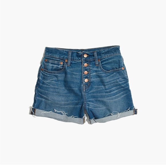 Madewell High-Rise Denim Boyshorts: Button-Through Edition Size 26 - Picture 1 of 13